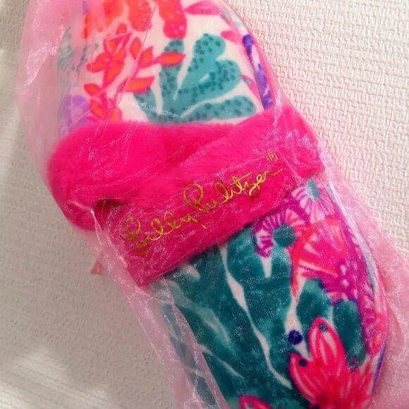 LILLY PULIZTER Clara Slippers Plumeria I'm Feline Fine With Pulitzer Organza Bag - Picture 6 of 8